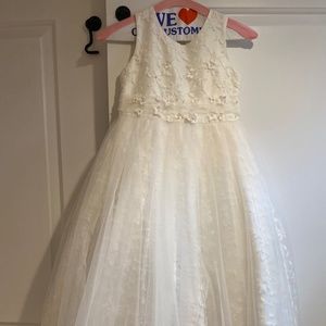 Anthropologie  Princess Daliana Jessie Beaded Floral Tulle Flower Girl Dress